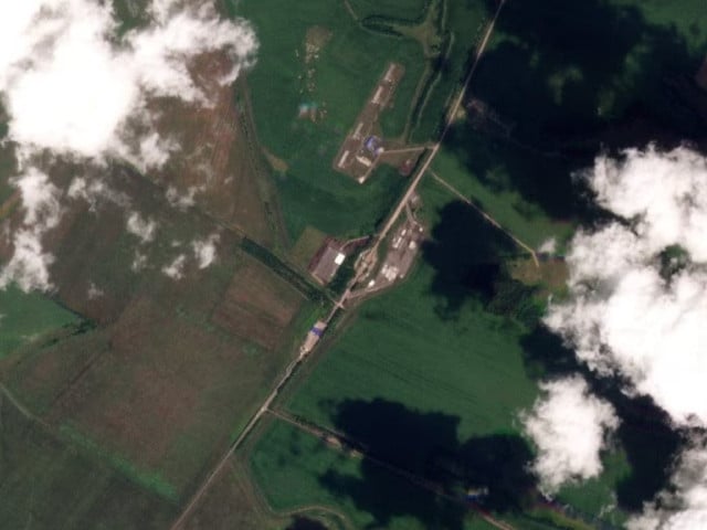 a satellite image shows the sudzha border crossing in oleshnya kursk region august 1 2024 in this handout obtained august 8 2024 by reuters 2024 planet labs inc photo reuters